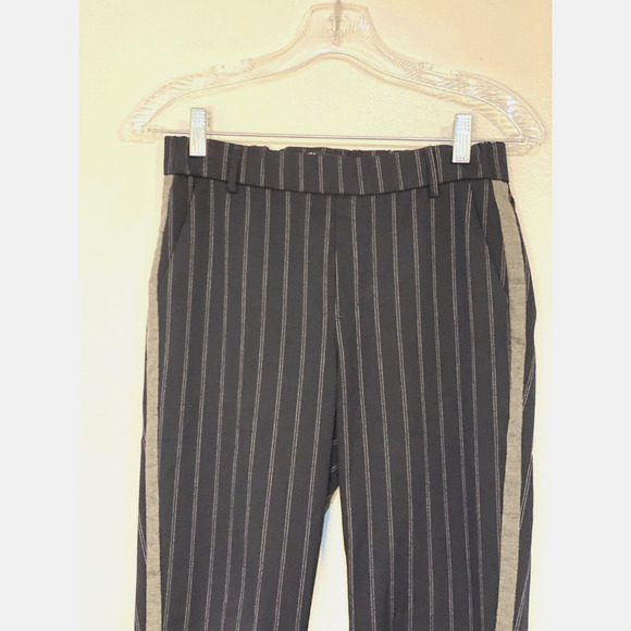 ZARA Trafaluc Collection XS Pants Mid Rise Pull On Navy White Gray Side Stripe - Picture 3 of 7